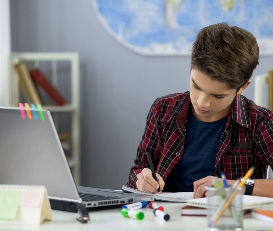 Ragazzo che studia